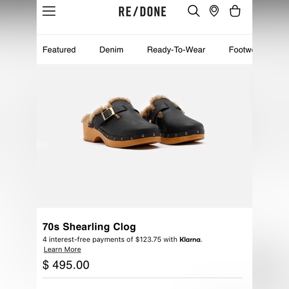 RE/DONE 70s clogs with shearling lining NIB - Picture 2 of 10